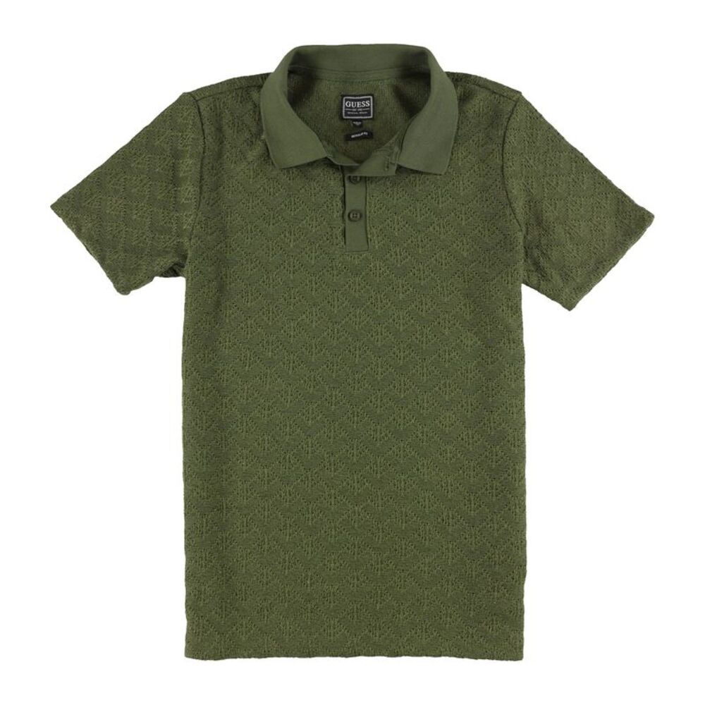 GUESS Mens Short Sleeve Knit Polo Shirt, NWT